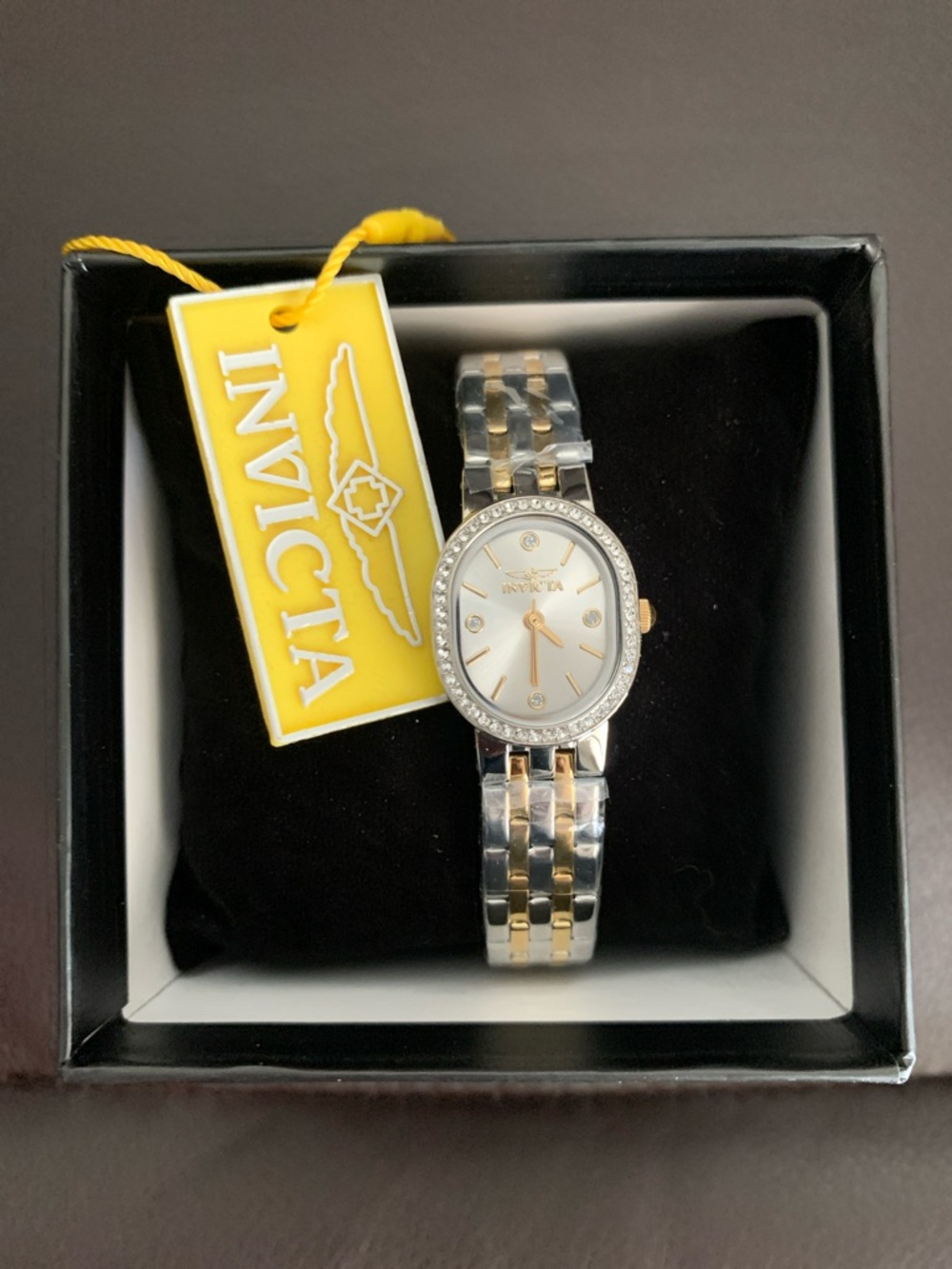 Invicta Two-Tone Silver and Gold Women's Crystal Bezel Watch